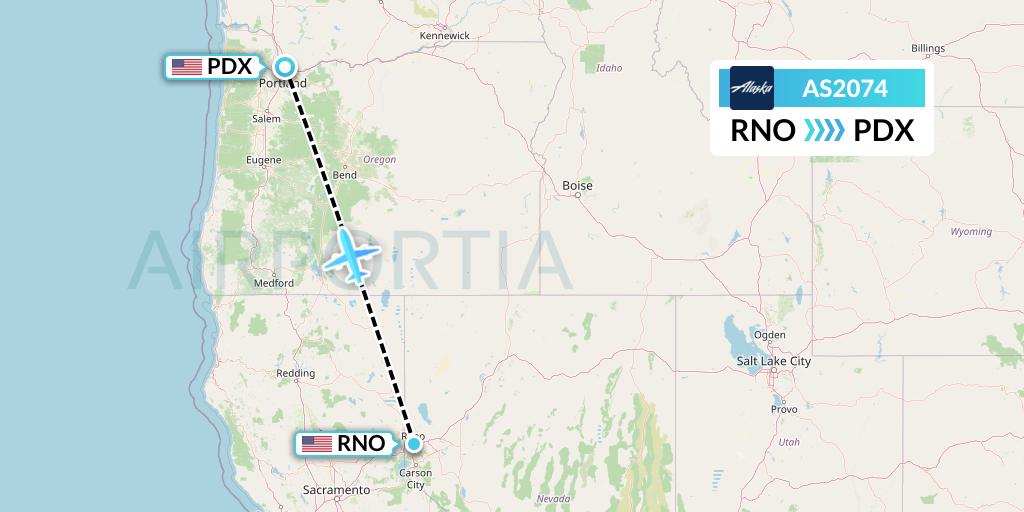 AS2074 Flight Status Alaska Airlines Reno to Portland (ASA2074)