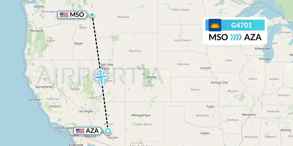 G4701 Allegiant Air Flight Map: Missoula to Phoenix