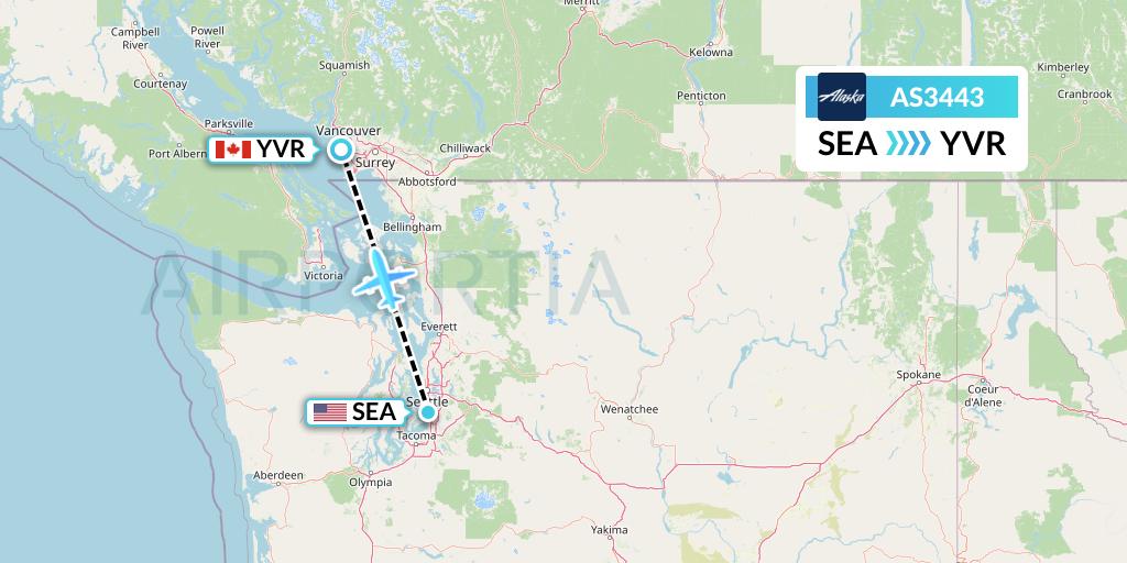 AS3443 Flight Status Alaska Airlines Seattle to Vancouver (ASA3443)