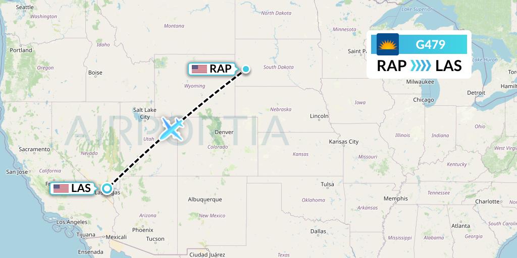 G479 Allegiant Air Flight Map: Rapid City to Las Vegas