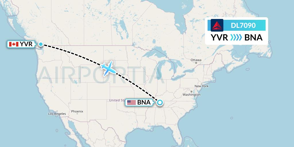DL7090 Flight Status Delta Air Lines Vancouver to Nashville (DAL7090)