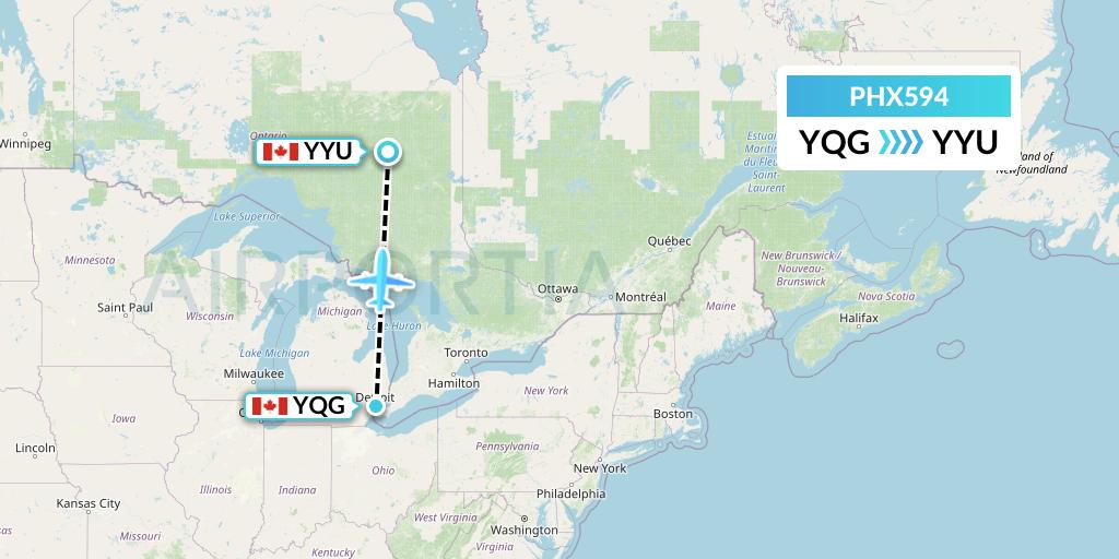 PHX594 Flight Status SkyCare Windsor to Kapuskasing