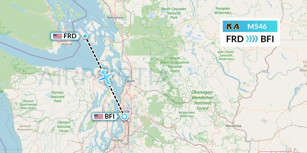M546 Kenmore Air Flight Map: Friday Harbor to Seattle