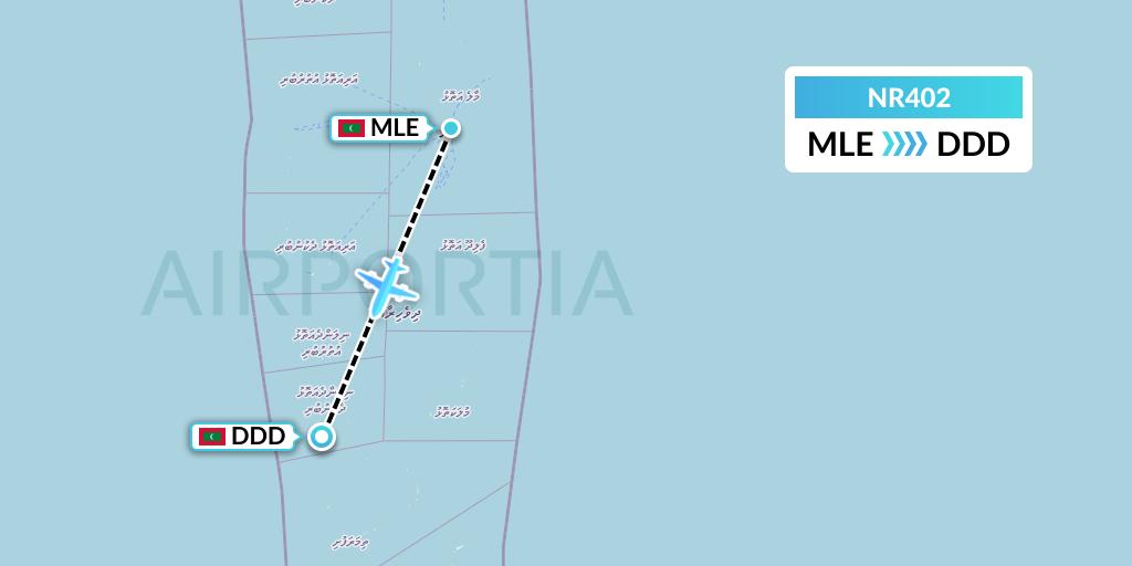 NR402 Manta Air Flight Map: Male to Male