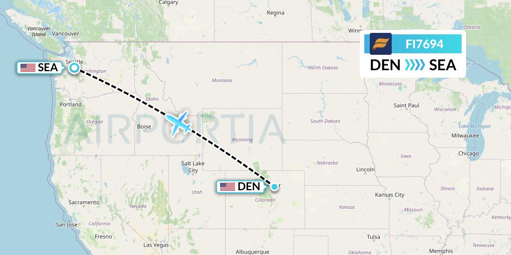 FI7694 Icelandair Flight Map: Denver to Seattle