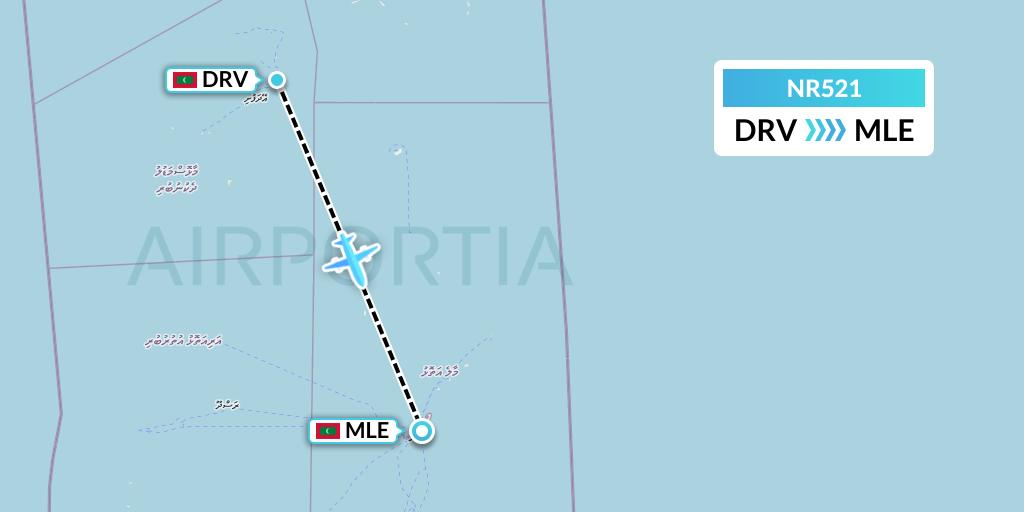 NR521 Manta Air Flight Map: Dharavandhoo Island to Male
