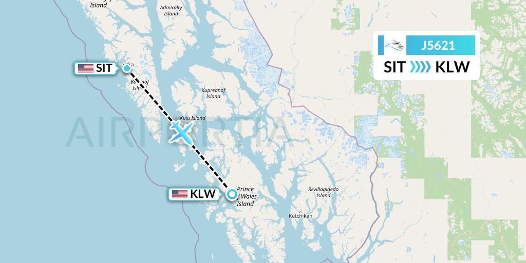 J5621 Flight Status Alaska Seaplane Service Sitka to Klawock