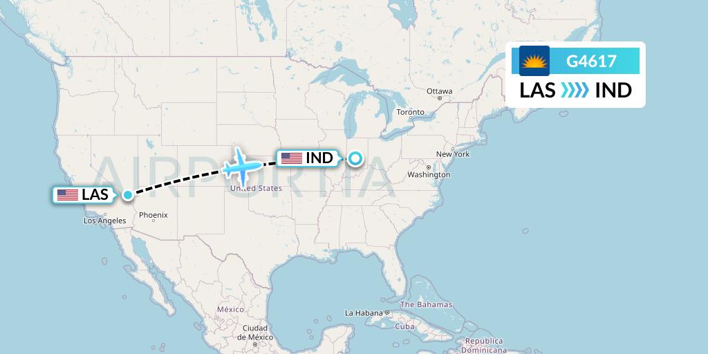 G4617 Allegiant Air Flight Map: Las Vegas to Indianapolis