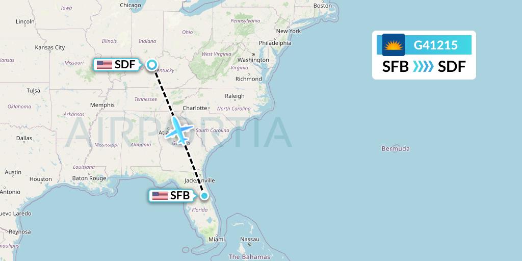 G41215 Allegiant Air Flight Map: Orlando to Louisville
