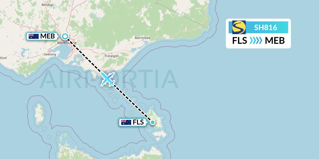 SH816 Sharp Airlines Flight Map: Flinders Island to Essendon