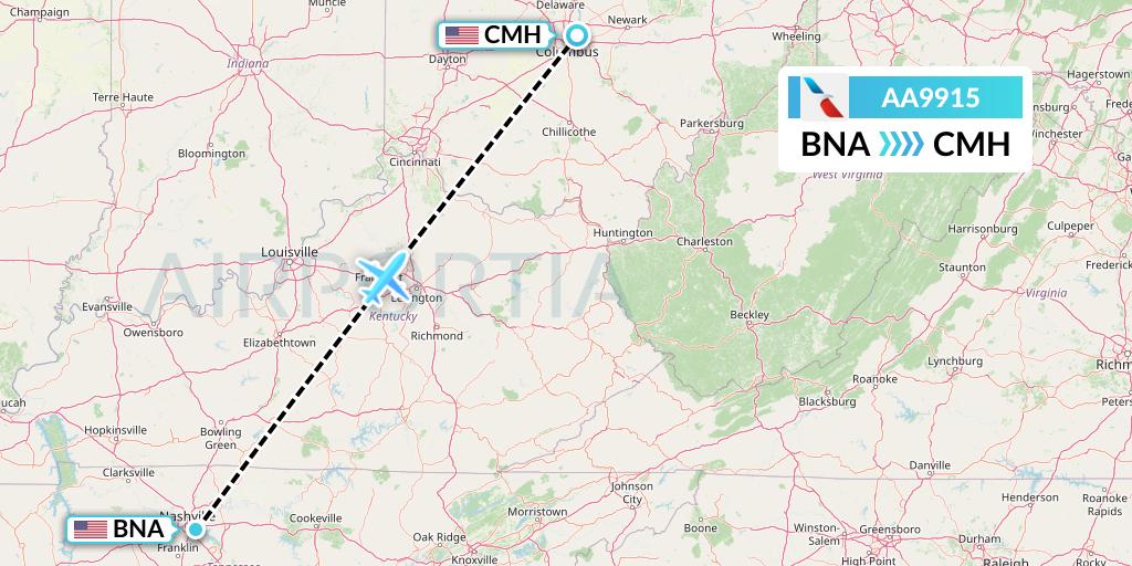 AA9915 Flight Status American Airlines Nashville to Columbus (AAL9915)