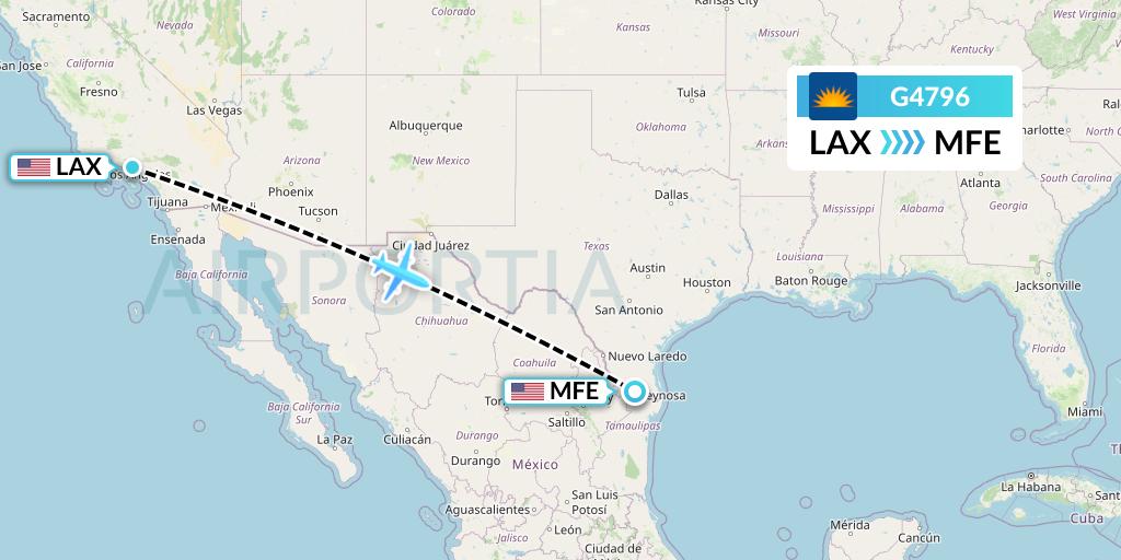 G4796 Allegiant Air Flight Map: Los Angeles to McAllen