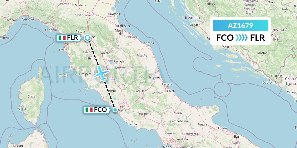 AZ1679 ITA Airways Flight Map: Rome to Florence