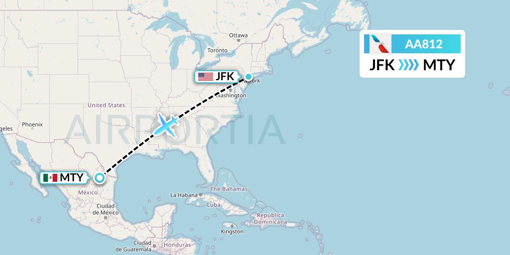 AA812 Flight Status American Airlines New York to Monterrey (AAL812)