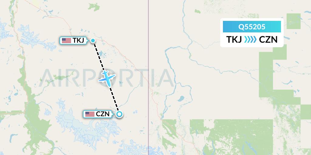 Q55205 40-Mile Air Flight Map: Tok to Chisana