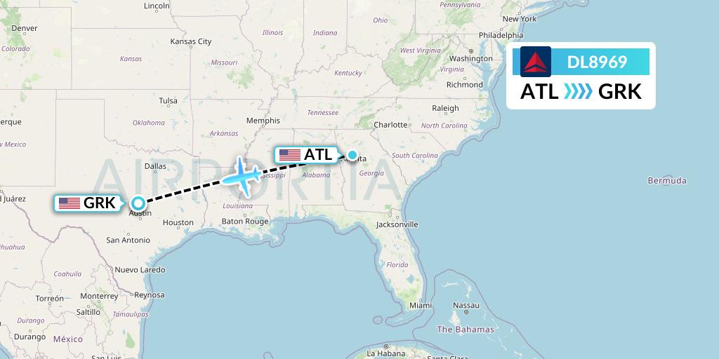 DL8969 Flight Status Delta Air Lines Atlanta to Killeen (DAL8969)