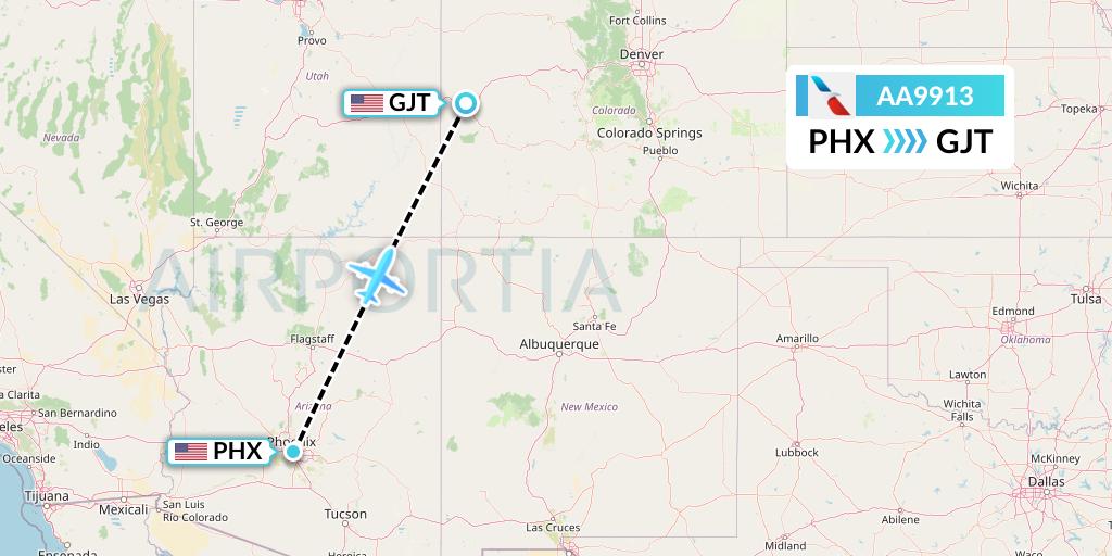 AA9913 American Airlines Flight Map: Phoenix to Grand Junction