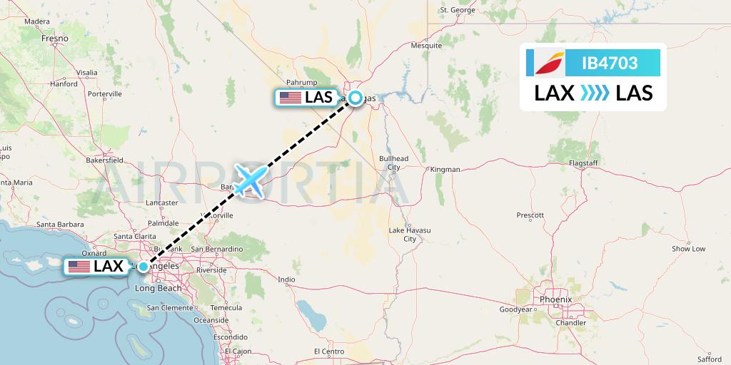 IB4703 Iberia Flight Map: Los Angeles to Las Vegas