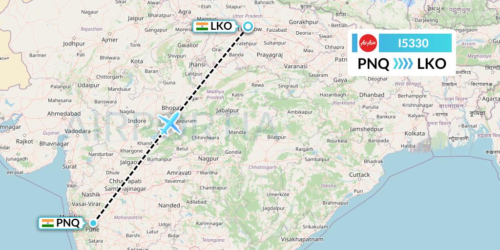 I5330 Flight Status AirAsia India Pune to Lucknow (IAD330)