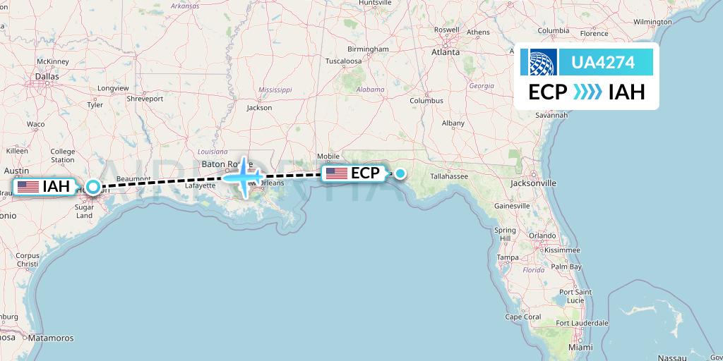 UA4274 Flight Status United Airlines Panama City to Houston (UAL4274)