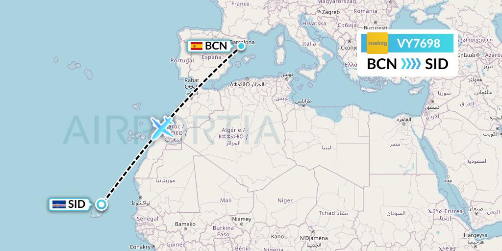 VY7698 Vueling Flight Map: Barcelona to Espargos