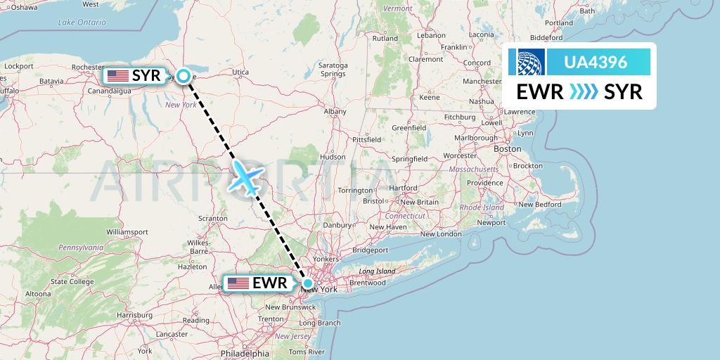 UA4396 Flight Status United Airlines New York to Syracuse (UAL4396)