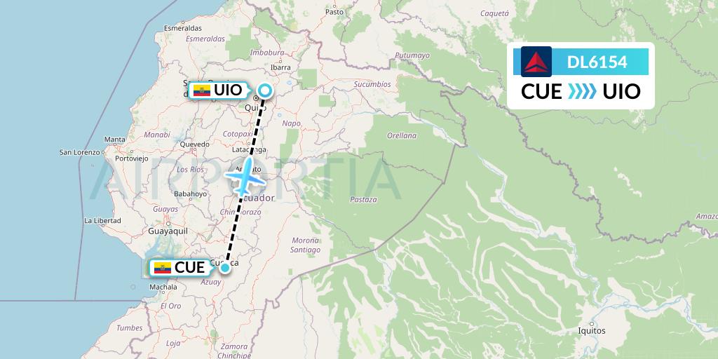 DL6154 Delta Air Lines Flight Map: Cuenca to Quito