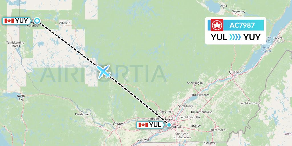 AC7987 Flight Status Air Canada Montreal to Rouyn (ACA7987)