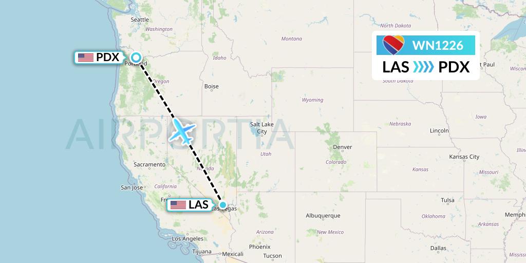 WN1226 Southwest Airlines Flight Map: Las Vegas to Portland