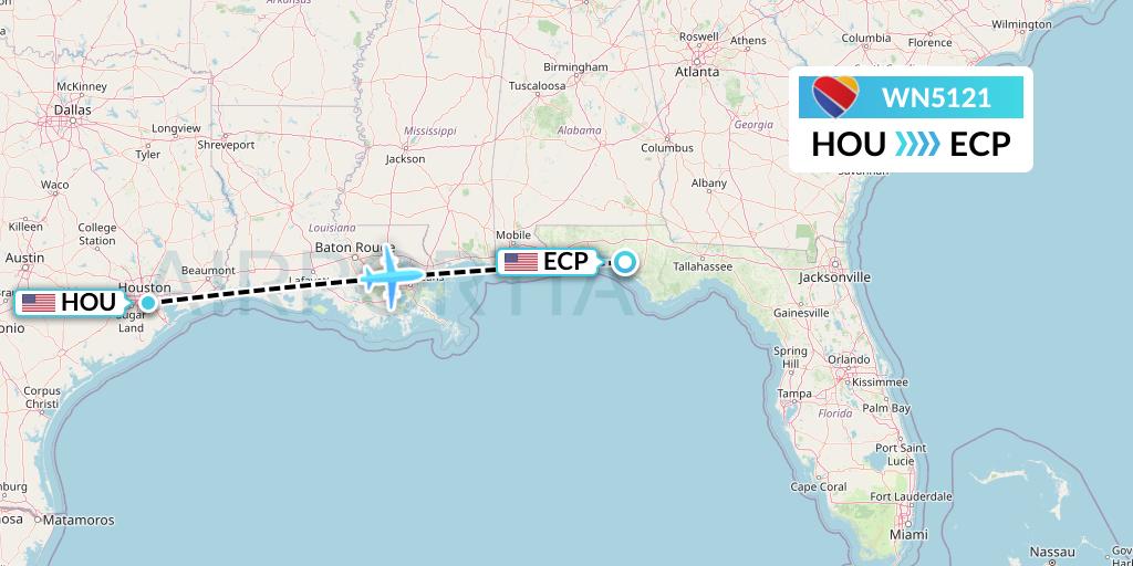 WN5121 Flight Status Southwest Airlines Houston to Panama City (SWA5121)