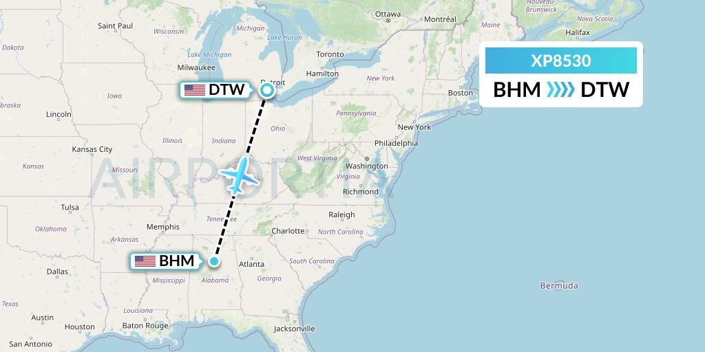 XP8530 Flight Status Avelo Airlines Birmingham to Detroit (VXP8530)