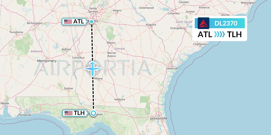 DL2370 Delta Air Lines Flight Map: Atlanta to Tallahassee
