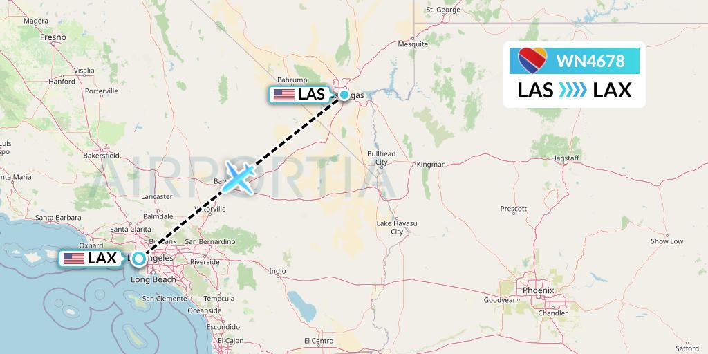 WN4678 Southwest Airlines Flight Map: Las Vegas to Los Angeles
