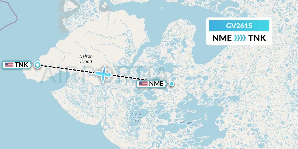 GV2615 Grant Aviation Flight Map: Nightmute to Tununak
