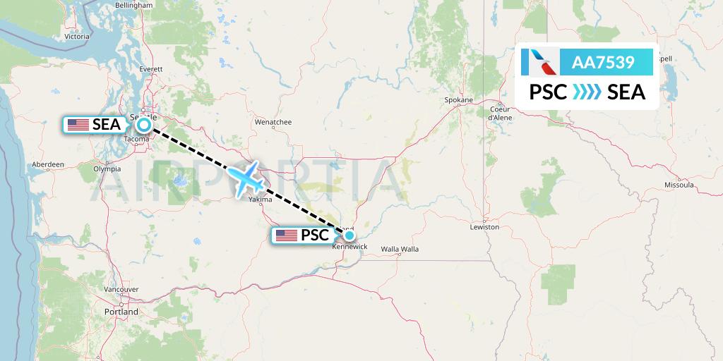 AA7539 Flight Status American Airlines Pasco to Seattle (AAL7539)