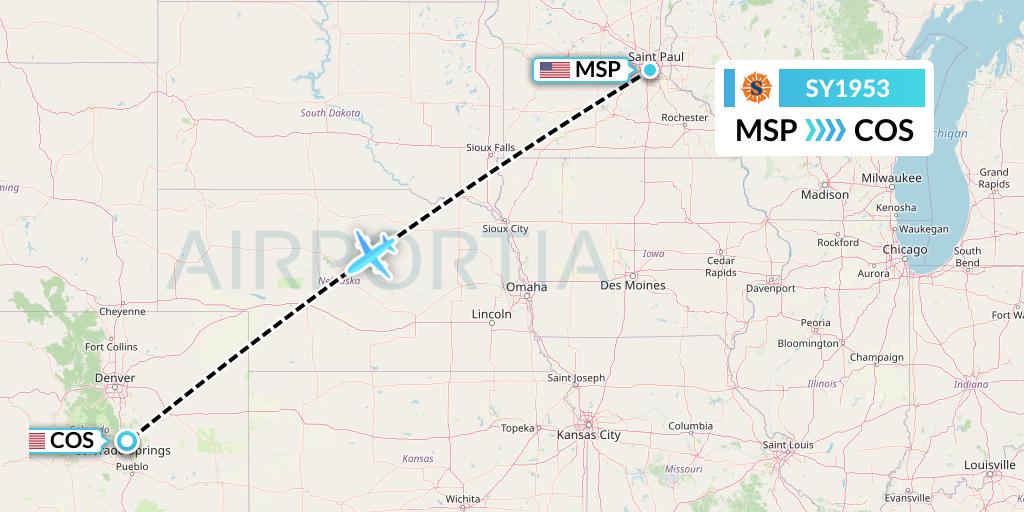 SY1953 Flight Status Sun Country Airlines: Minneapolis to Colorado ...