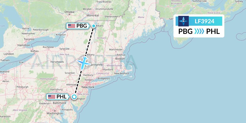LF3924 Flight Status Corporate Flight Management Plattsburgh to