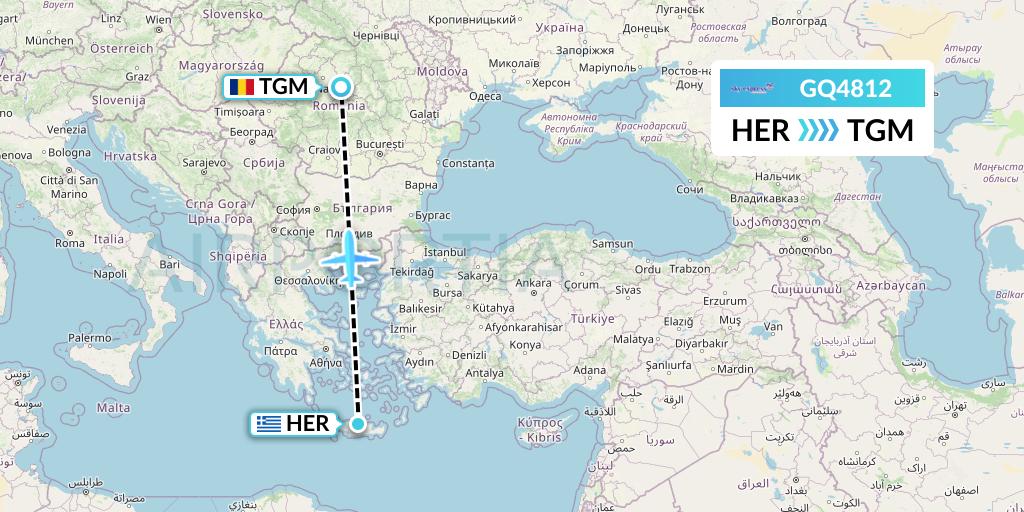 GQ4812 Sky Express (Greece) Flight Map: Heraklion to Brasov