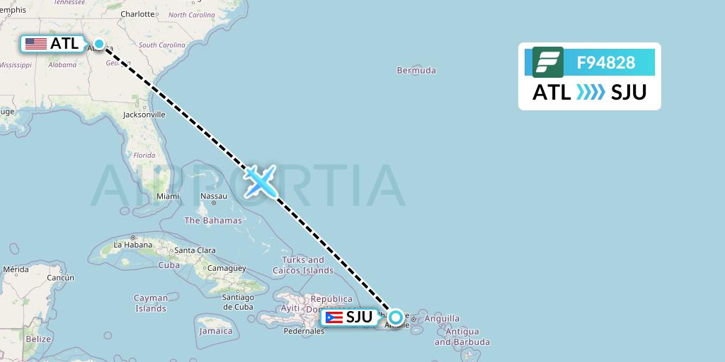 F94828 Flight Status Frontier Airlines Atlanta to San Juan (FFT4828)