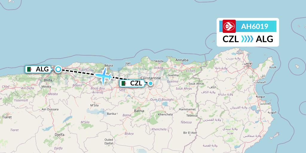 AH6019 Air Algerie Flight Map: Constantine to Algiers
