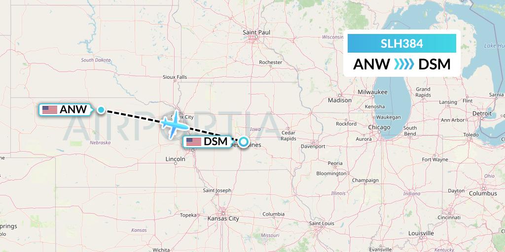 SLH384 Flight Status Silverhawk Aviation Ainsworth to Des Moines