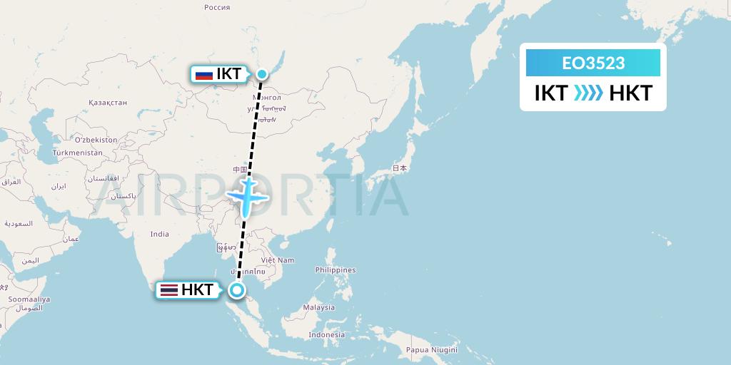 EO3523 Pegas Fly Flight Map: Irkutsk to Phuket