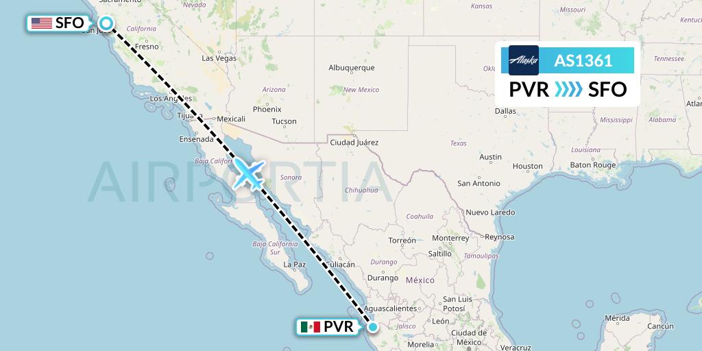 AS1361 Flight Status Alaska Airlines Puerto Vallarta to San Francisco