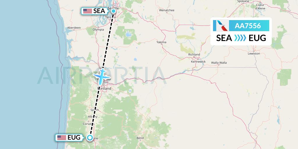 AA7556 Flight Status American Airlines Seattle to Eugene (AAL7556)
