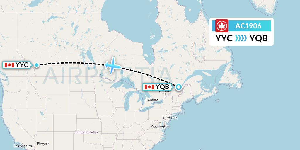 AC1906 Flight Status Air Canada Calgary to Quebec (ACA1906)