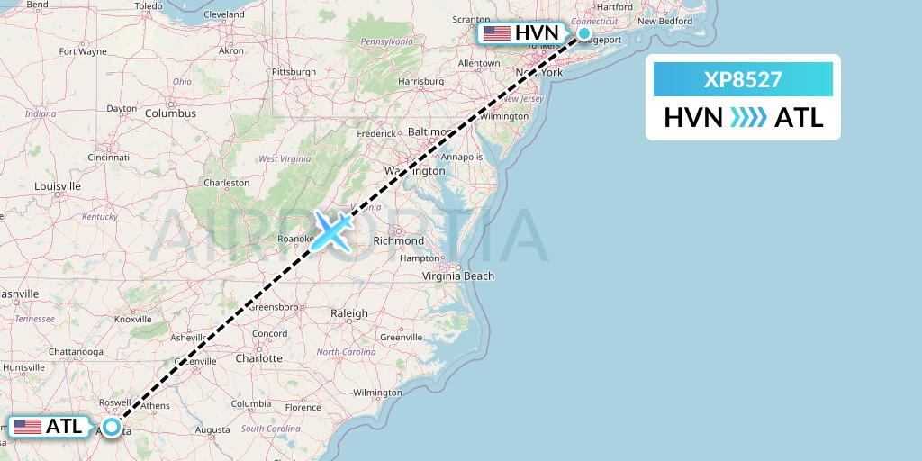 XP8527 Flight Status Avelo Airlines New Haven to Atlanta (VXP8527)