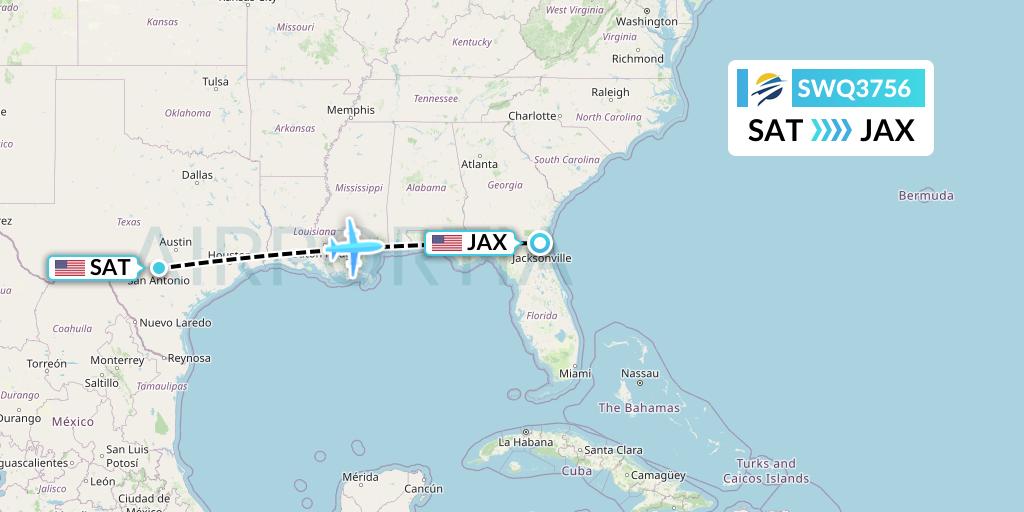 SWQ3756 Flight Status Swift Air San Antonio to Jacksonville (WQ3756)