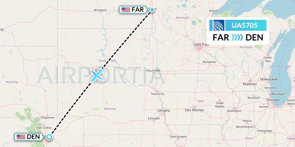 UA5705 Flight Status United Airlines Fargo to Denver (UAL5705)