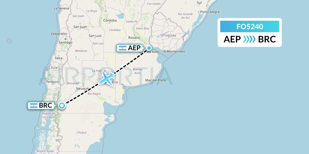 FO5240 Aero Flightops Uk Limited Flight Map: Buenos Aires to San Carlos de Bariloche