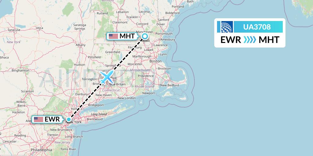 UA3708 Flight Status United Airlines New York to Manchester (UAL3708)
